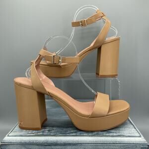 NEW Nordstrom Women’s Noanita-Lea Block Heel Sandals Tan Size 11M